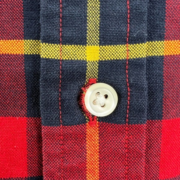 RALPH LAUREN Classic Fit Flannel Shirt Men Large Windowpane Plaid‎ Button Down - Picture 6 of 16